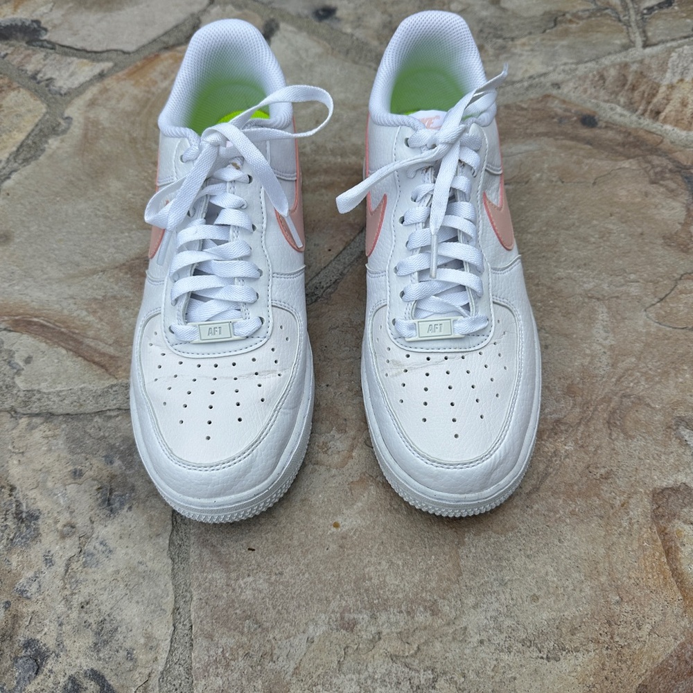 Nike White and Pink Women's Sneakers